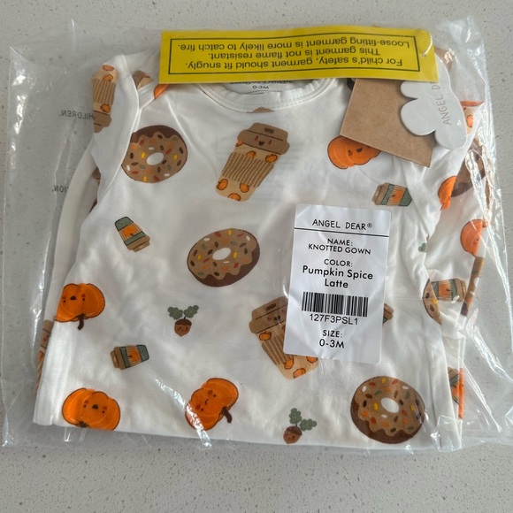 Angel Dear Knotted Gown, Pumpkin Spice Latte Size 0-3 Months NWT - Picture 2 of 3